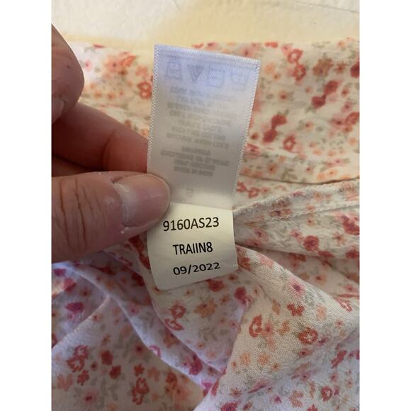 Aeropostale Floral Dress Small Pink Y2K Smocked Cottage Boho Ditsy Coquette - Picture 8 of 8